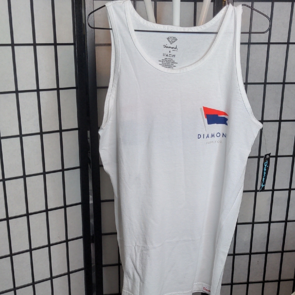 DIAMOND SUPPLY CO. White Tank Top for Men